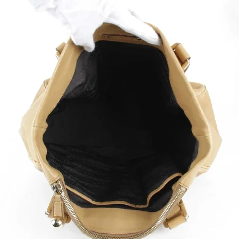 Celine Vintage Pre-owned Leather shoulder-bags Beige Dames