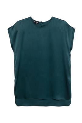 green-silk-satin-blouse-asymmetric-hem
