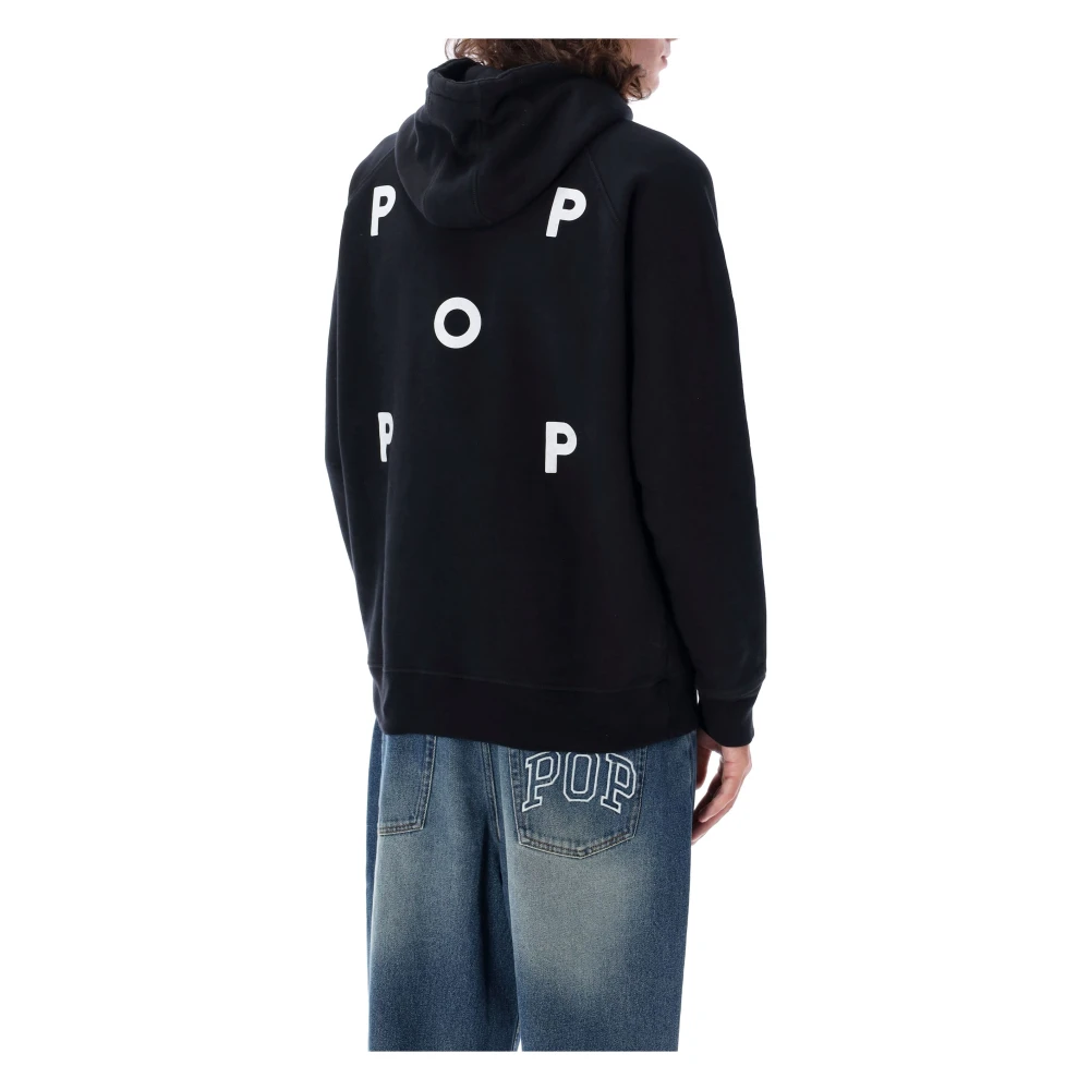 Pop Trading Company Zwarte Gebreide Hoodie Aw24 Black Heren