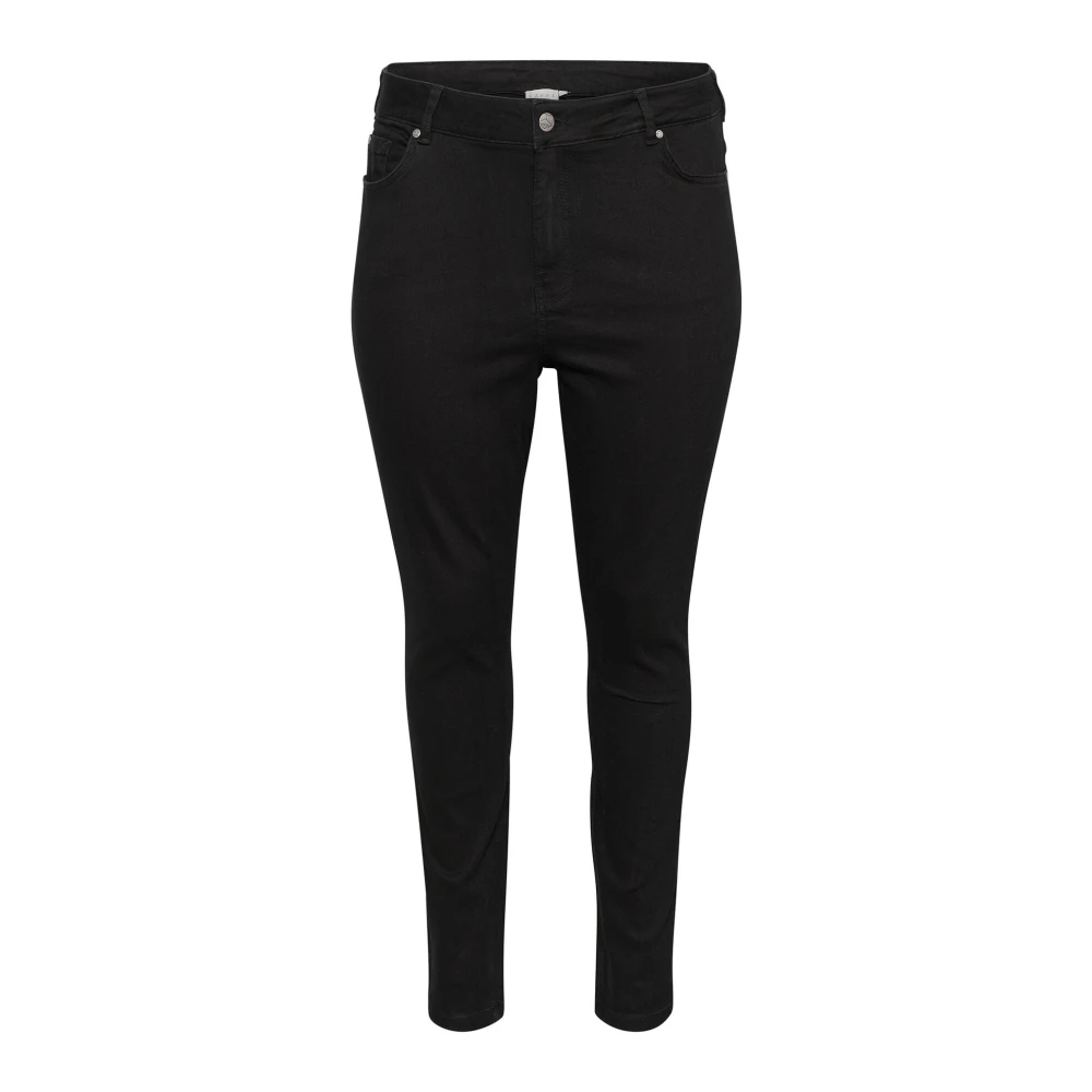 Kaffe Curve Slim-fit Flora Long Zwart Denim Jeans Black Dames