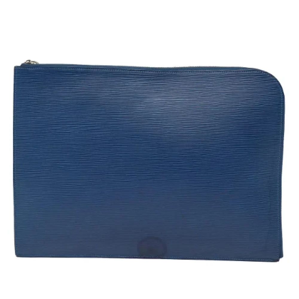 Louis Vuitton Vintage Pre-owned Leather clutches Blue Dames