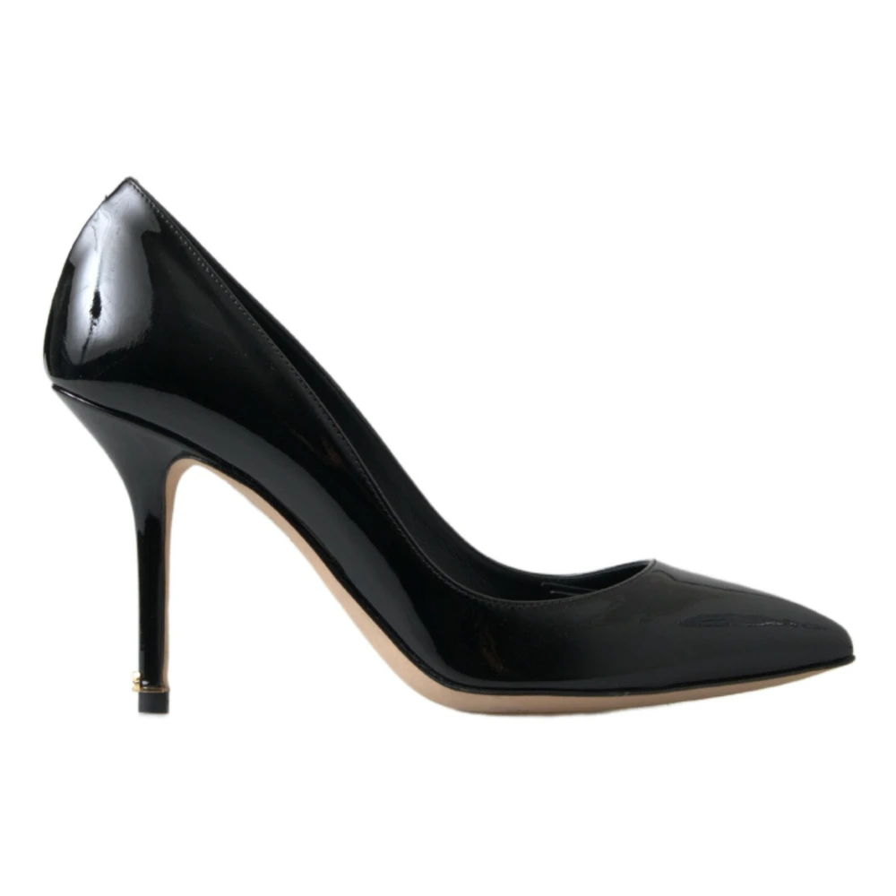 Dolce & Gabbana Women's Black Elegant Patent Leather Heels Pumps