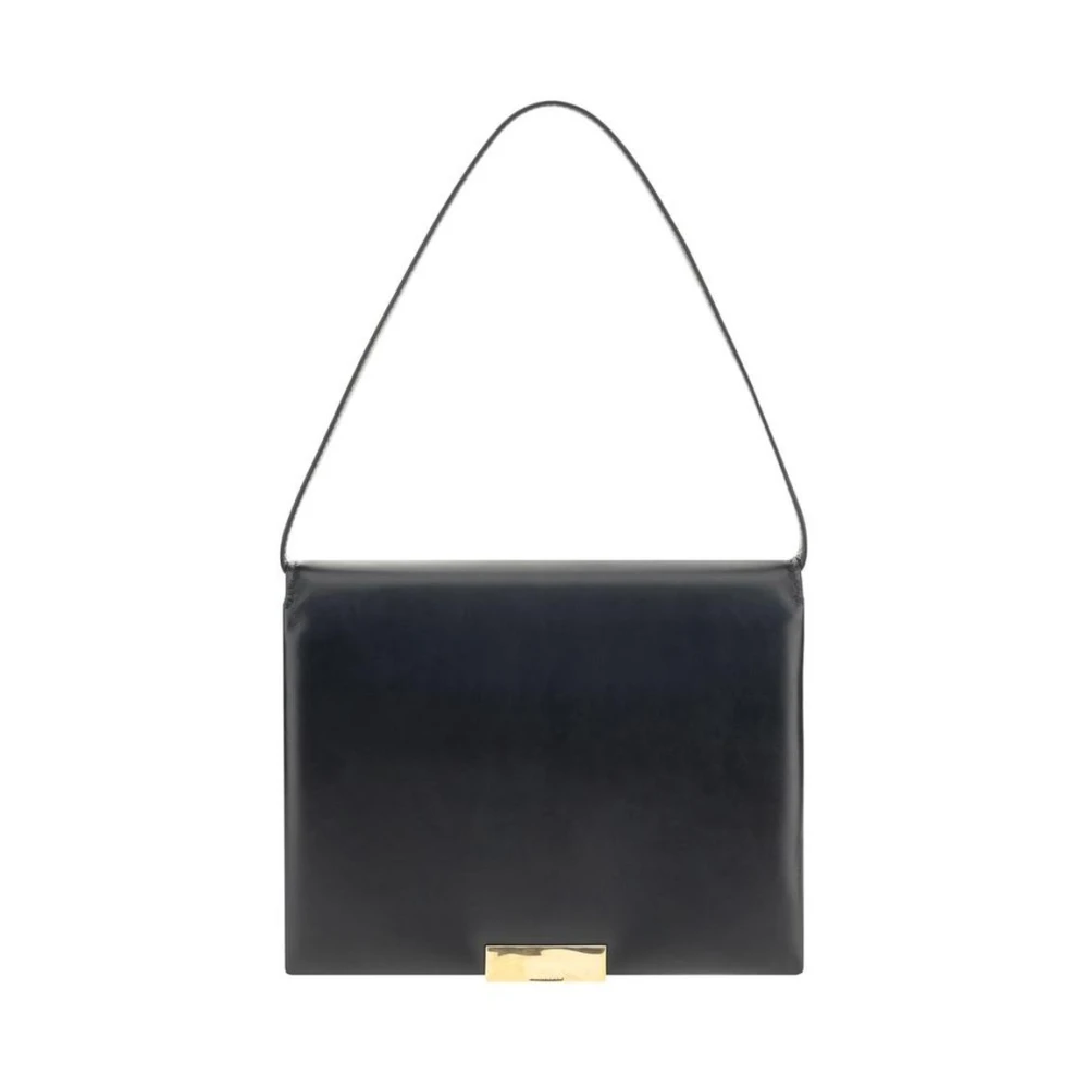 Jil Sander Women's Golden Logo Shoulder Bag With Soft Gussets
