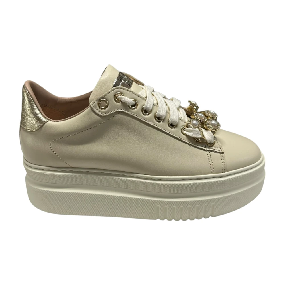 Stokton Leren Sneaker met Verwijderbare Accessoires White Dames