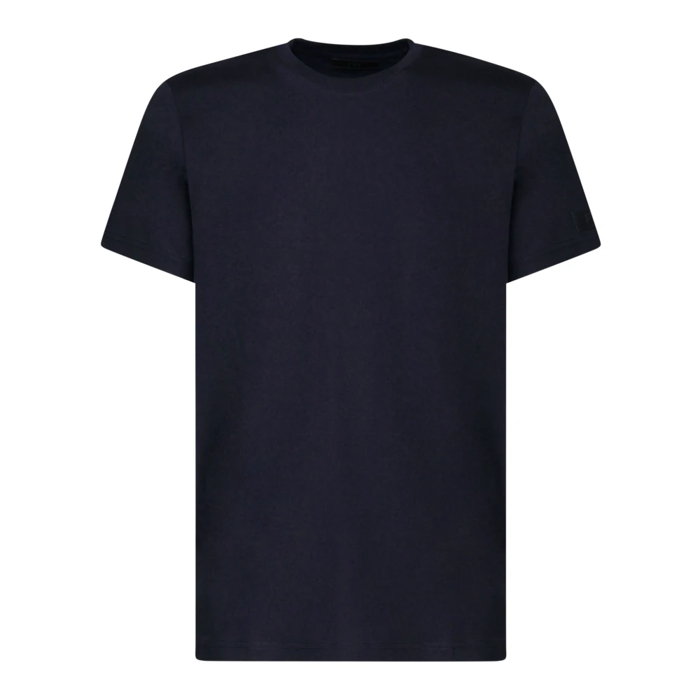 Fay Blauw Katoenen T-shirt met Ronde Kraag Blue Heren