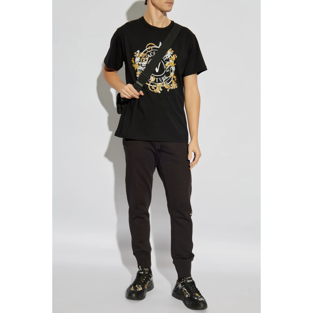 Versace Jeans Couture T-shirt met print Black Heren