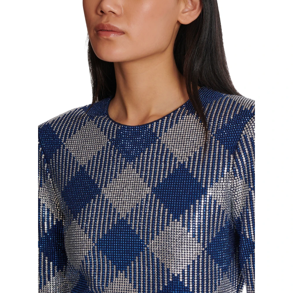 Balmain Gingham strassjurk Blue Dames