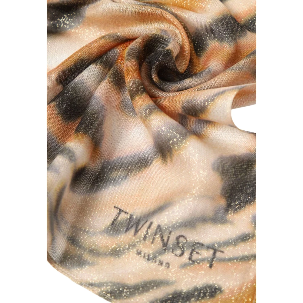 Twinset Dierenprint Modal Wol Stola Multicolor Dames