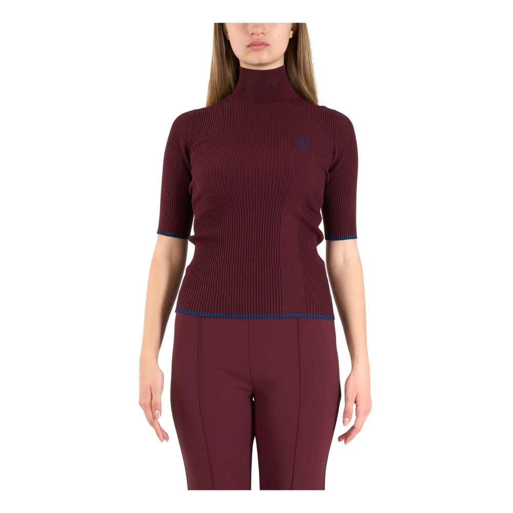 Elisabetta Franchi Geribbelde Viscose Coltrui Red Dames