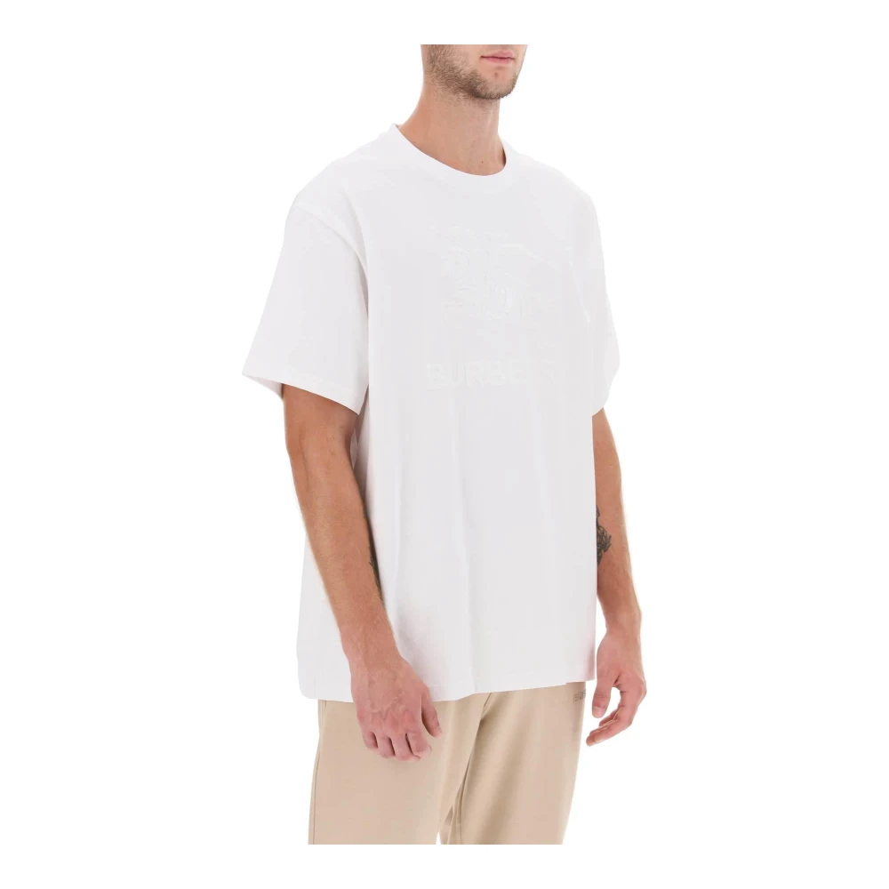 Burberry Geborduurd Raynerton Oversized T-shirt White Heren