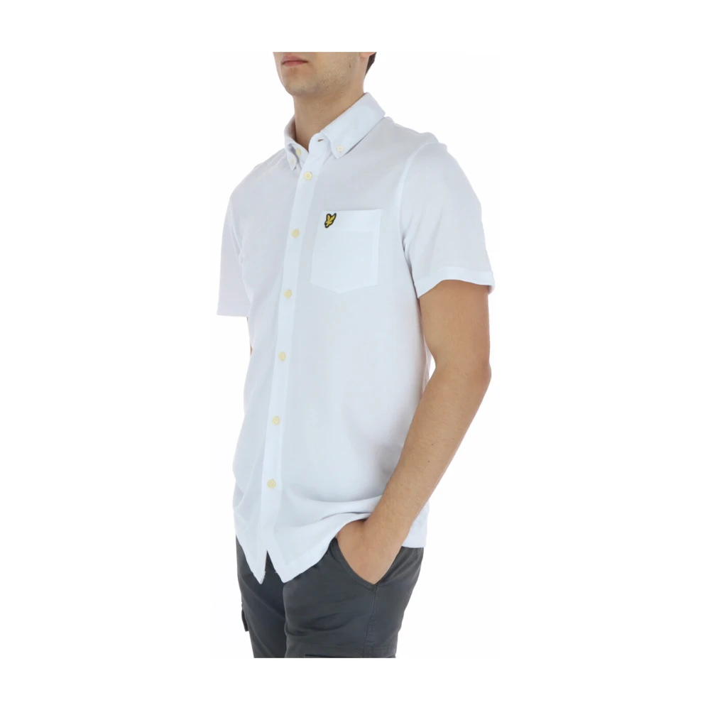 Lyle & Scott Korte mouw overhemd met geometrisch patroon White Heren