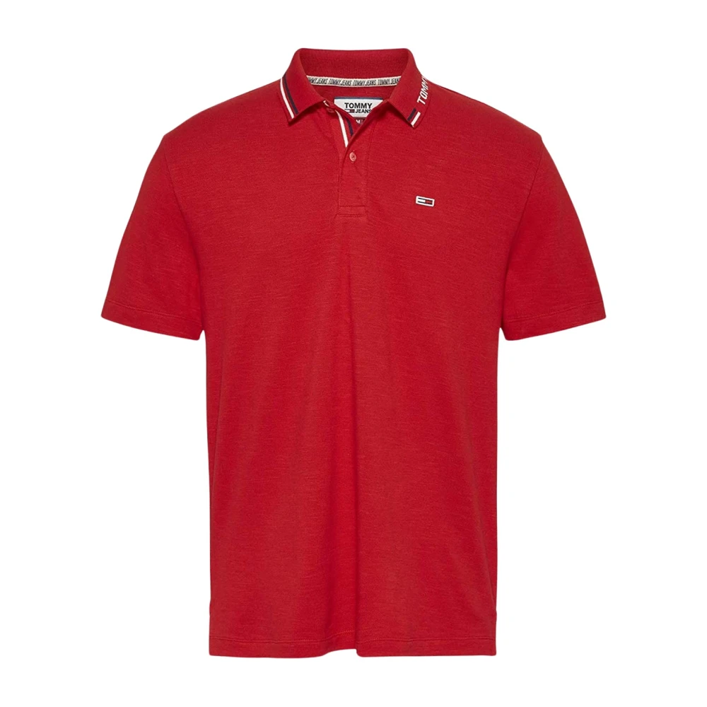 Tommy Jeans Kortärmad Polotröja Red, Herr