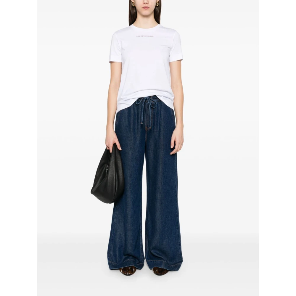 Max Mara Witte Crew Neck T-shirts en Polos White Dames