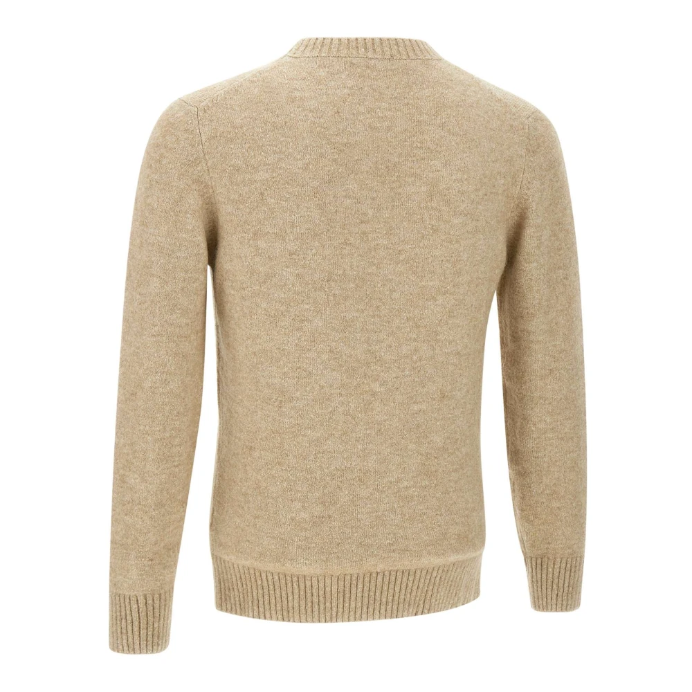 Kangra Beige Wollen Trui Ronde Hals Beige Heren
