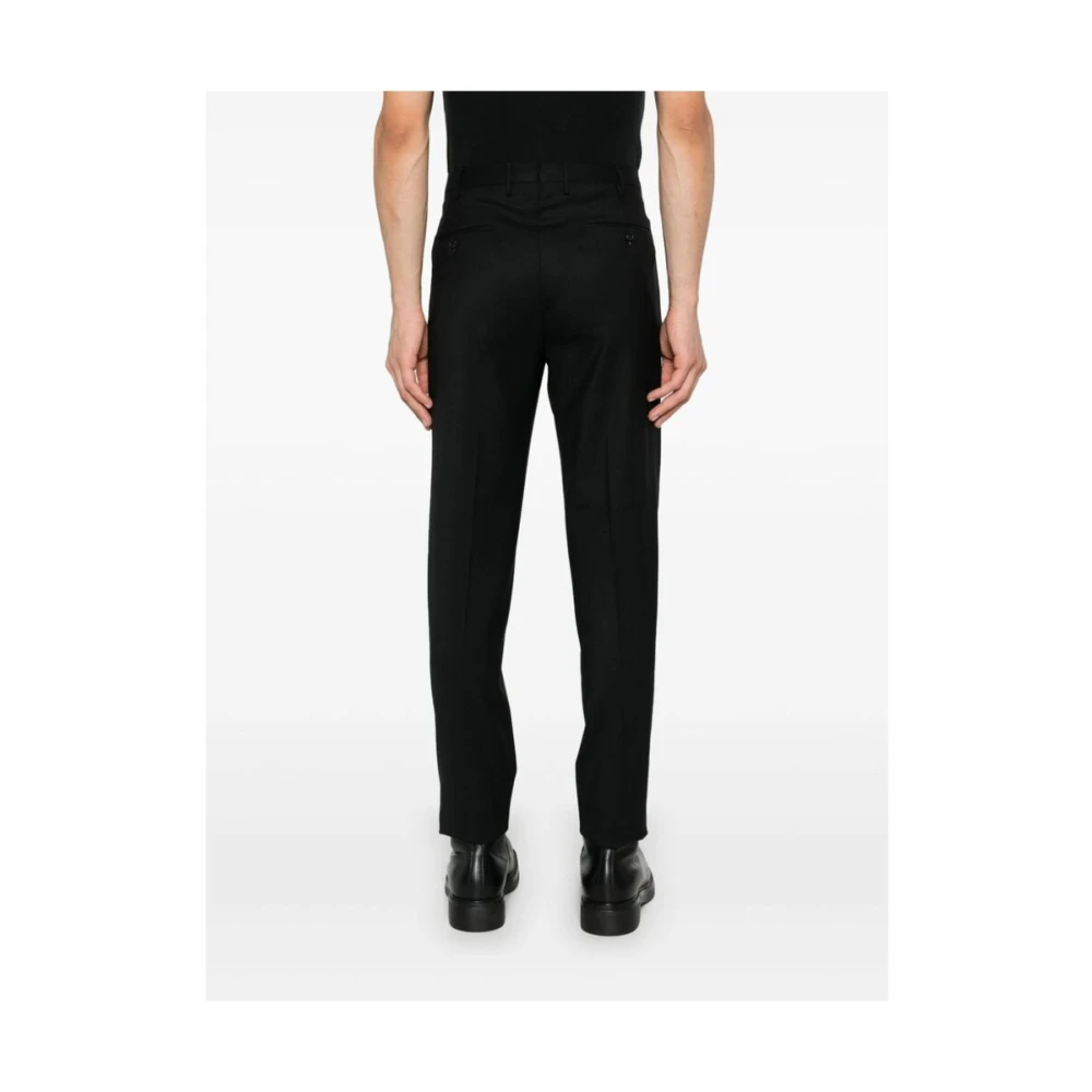 Incotex Zwarte Wolmix Slim Fit Broek Black Heren