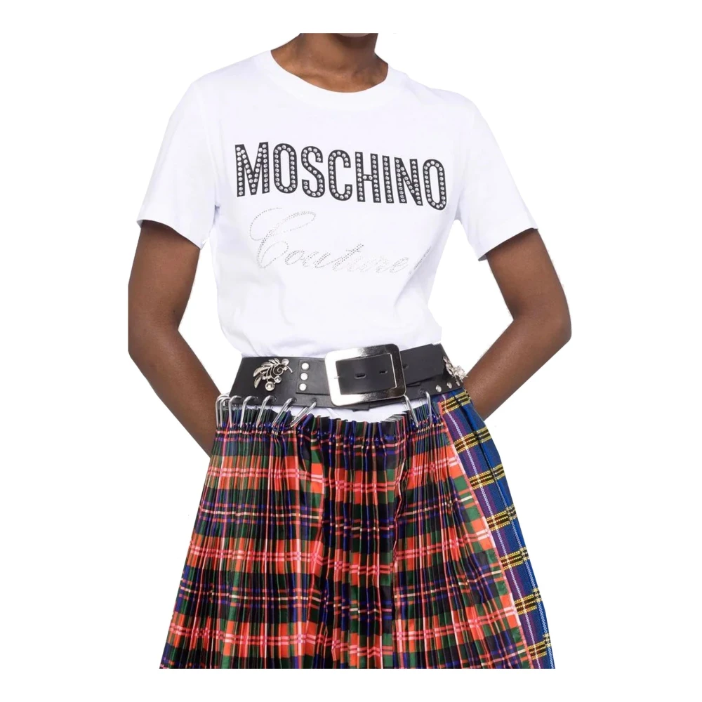 Moschino Couture Katoenen Logo T Shirt White Dames