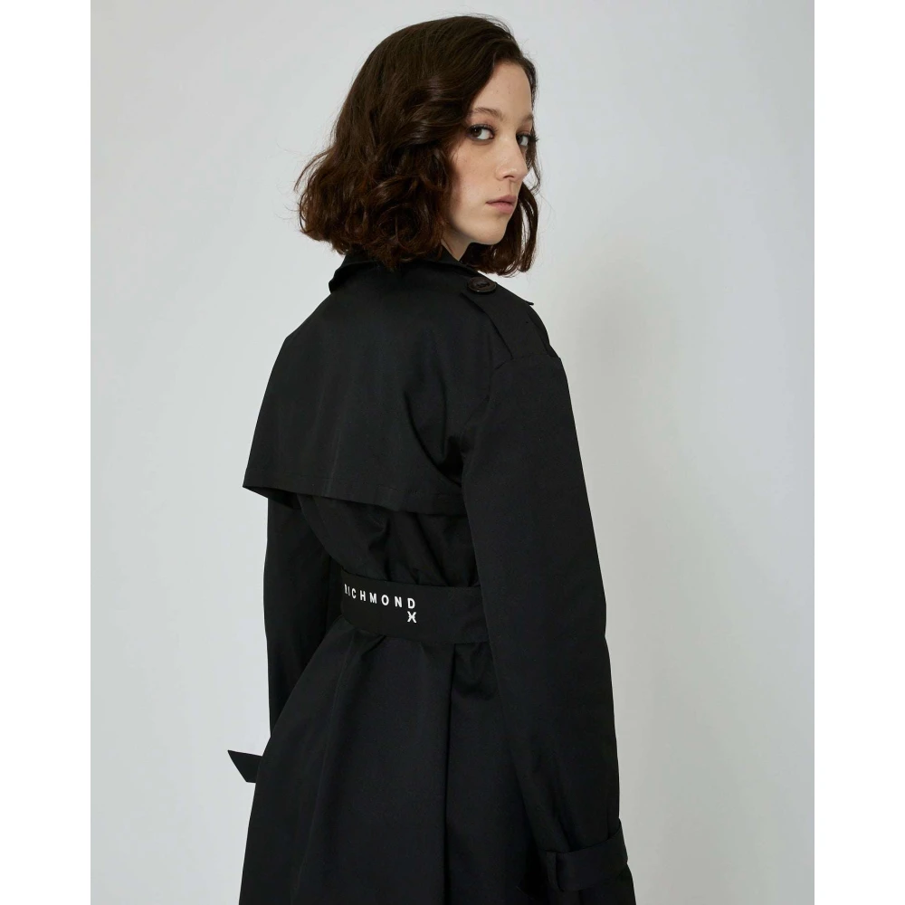 John Richmond Lange double-breasted trenchcoat Black Dames