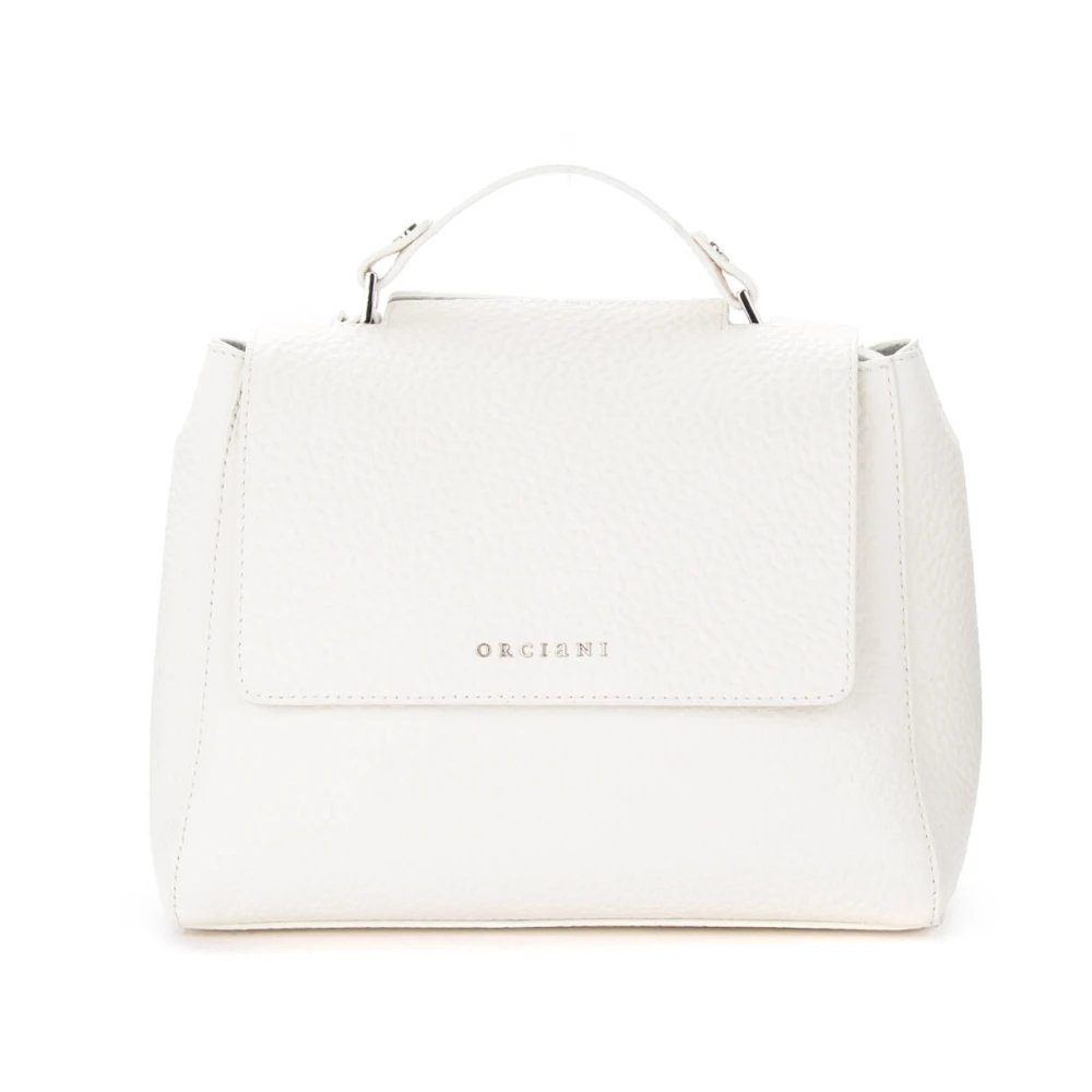 Orciani Witte Soft Small Leren Handtas White Dames