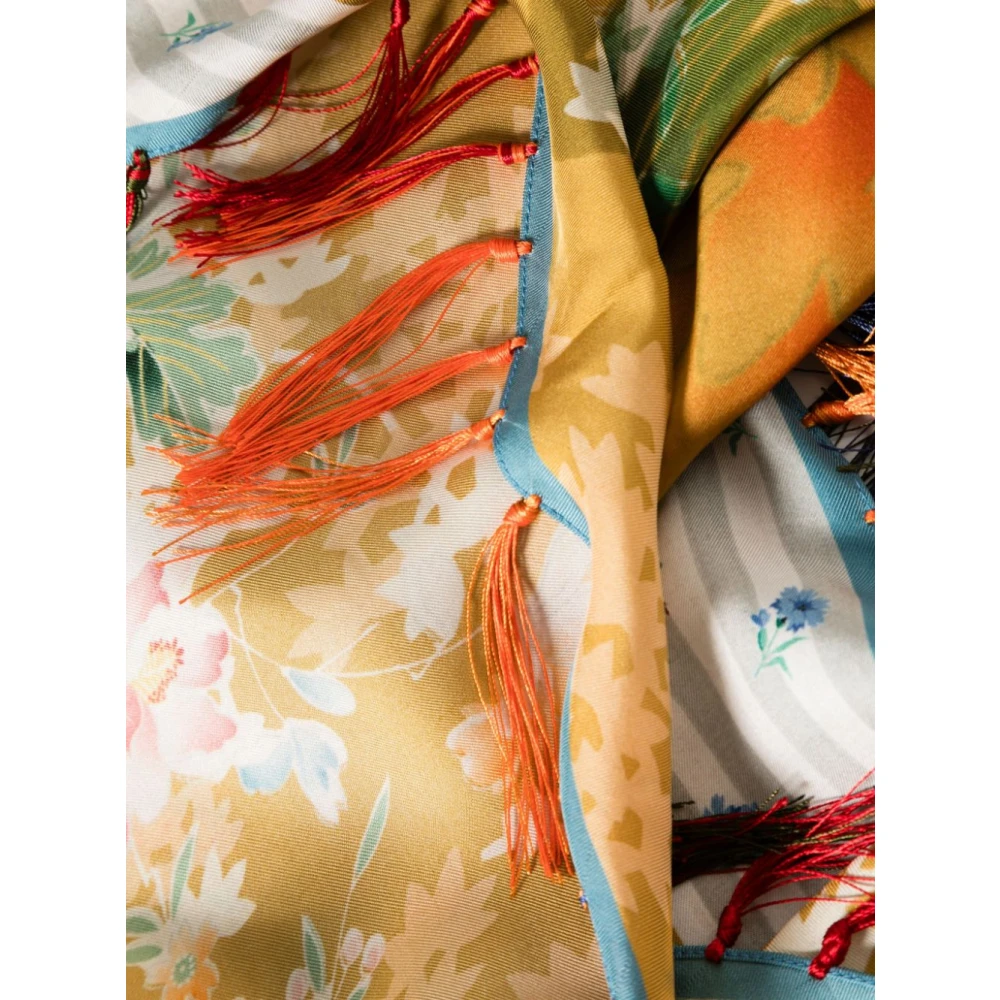 Pierre-Louis Mascia Zijden Satijn Mix Print Sjaal Multicolor Dames