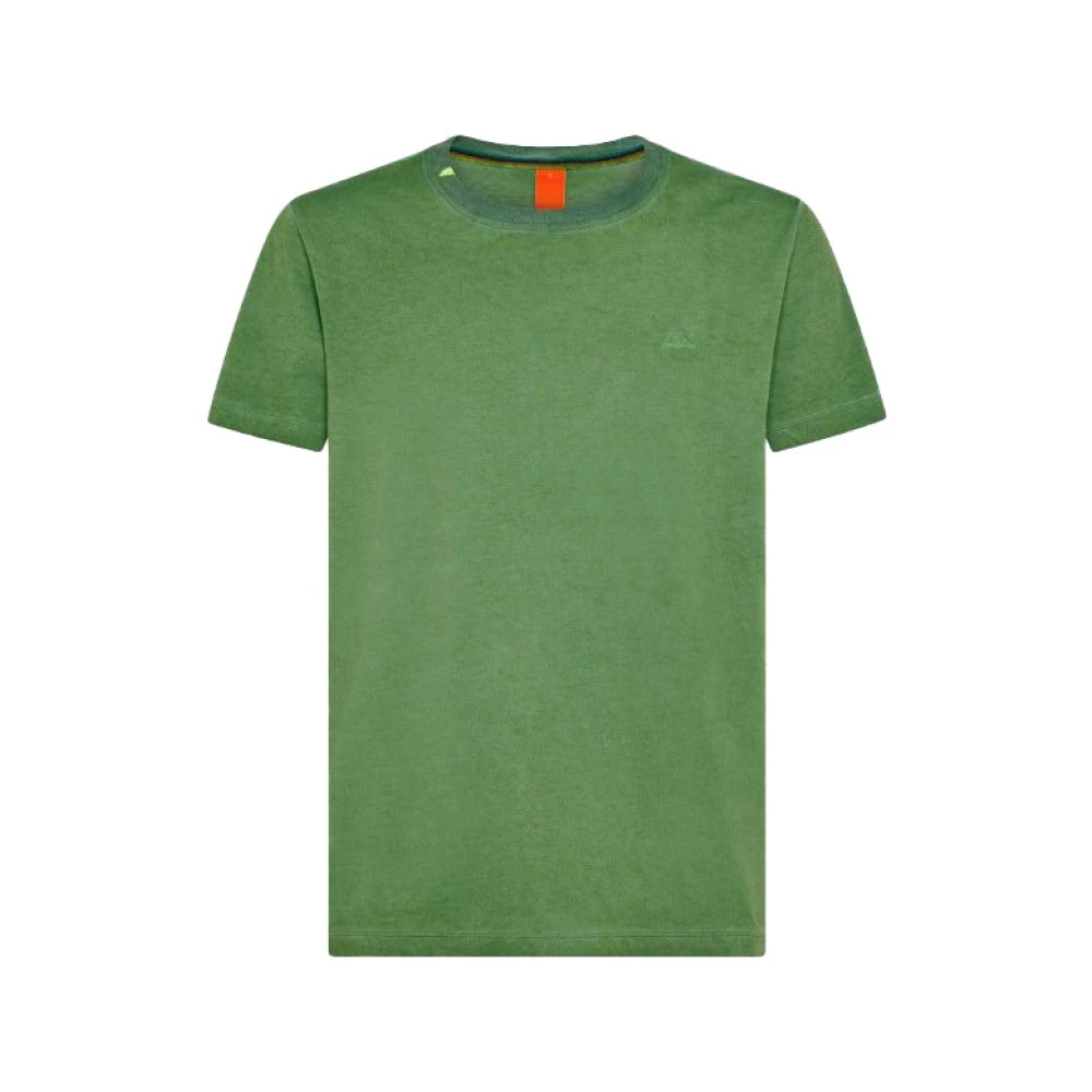 Sun68 Men's Green T-Shirts, M, Special Dye Cotton T-Shirt