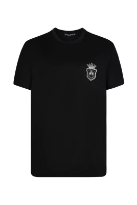 Bomulls T-shirt med heraldisk patch