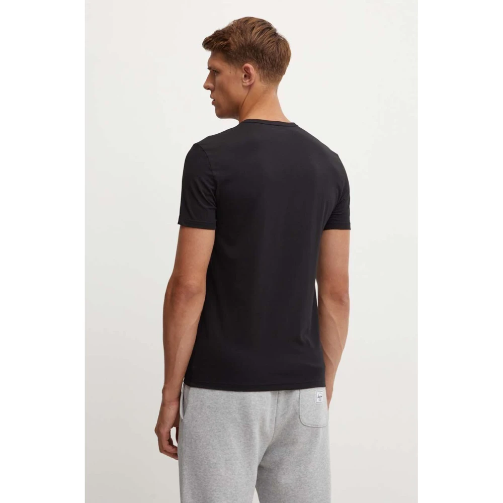 Emporio Armani 2-Pack V-hals T-shirts Zwart Black Heren