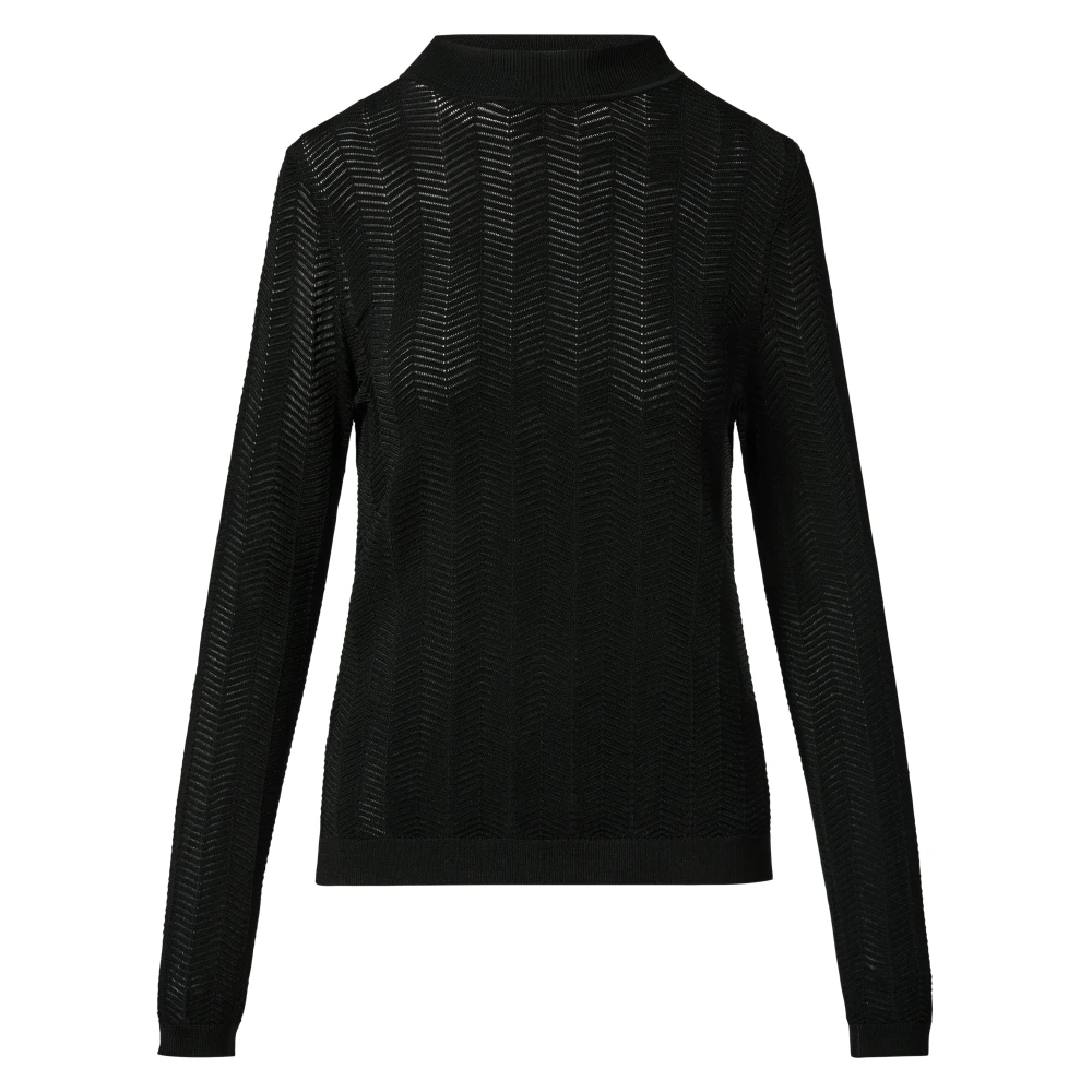 comma Visgraat Gebreide Trui Black Dames