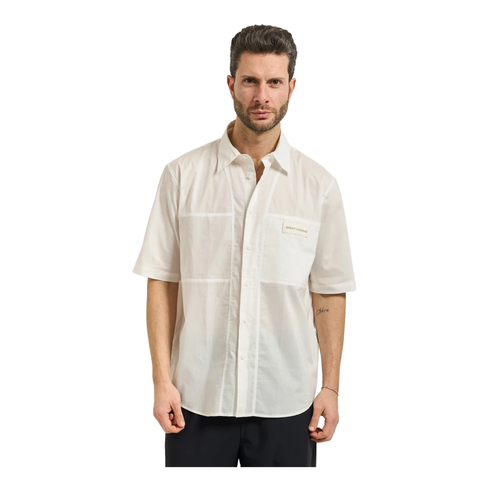 Armani Exchange Uomo Bianco Cotton Shirt