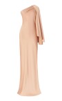 robe-longue-rose-avec-cape