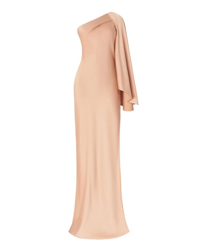 robe-longue-rose-avec-cape