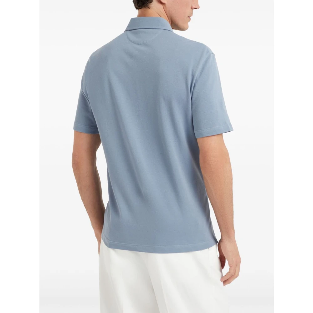 BRUNELLO CUCINELLI Lichtblauwe T-shirts en Polos Blue Heren