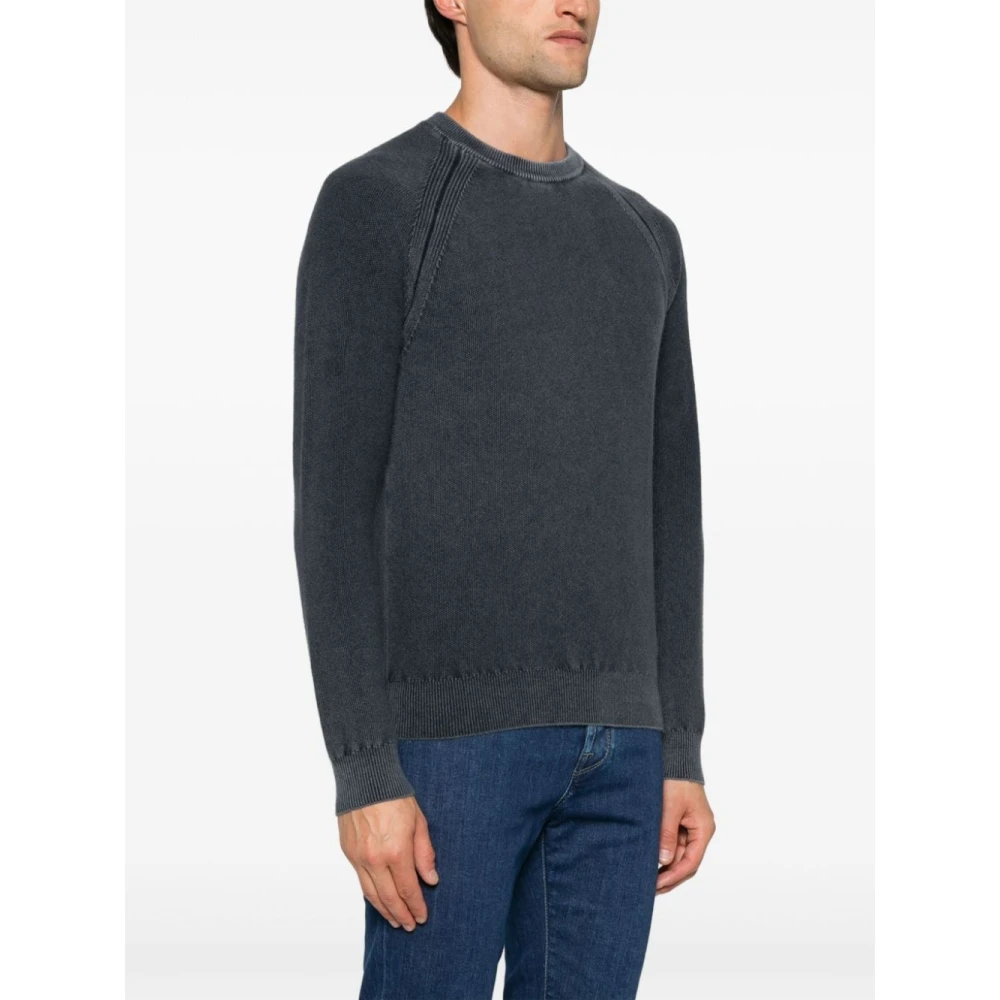 Jacob Cohën Navy Blauw Kasjmier Gebreide Trui Blue Heren