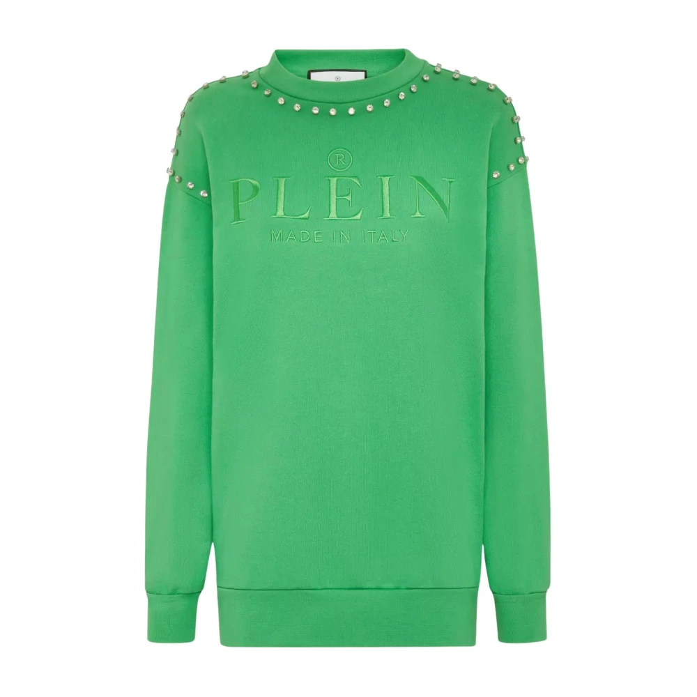 Philipp Plein Groene trui met kristallen Green Dames