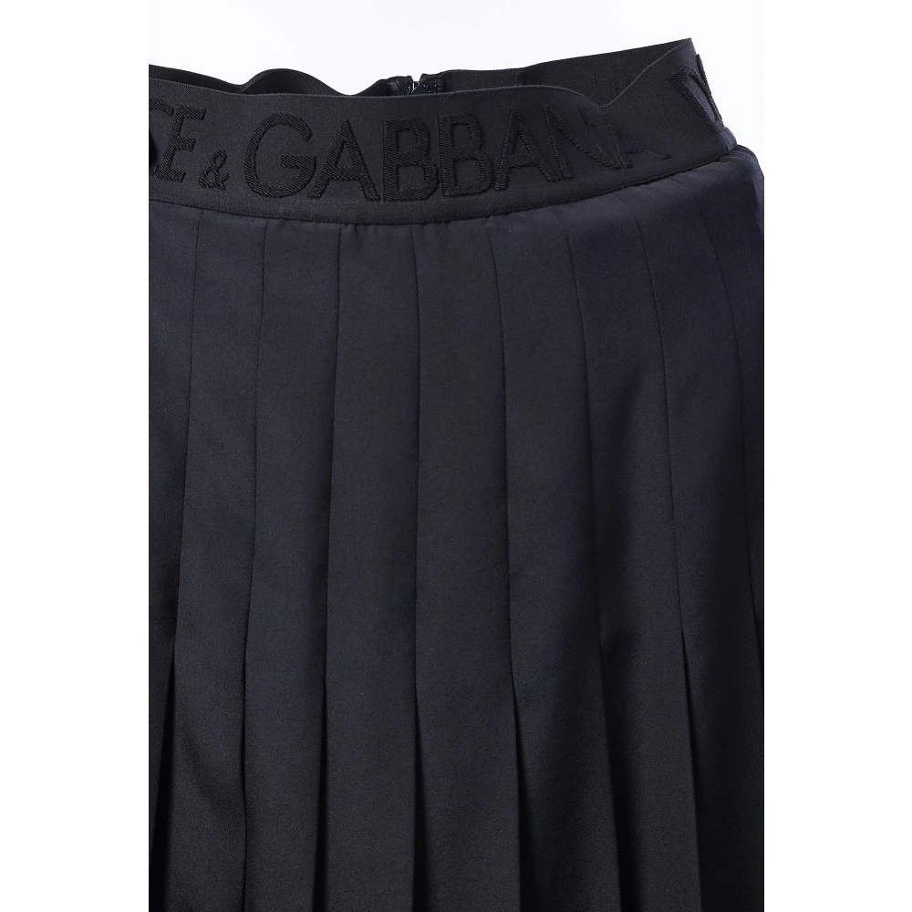 Dolce & Gabbana Dames Geplooide Lange Rok Black Dames