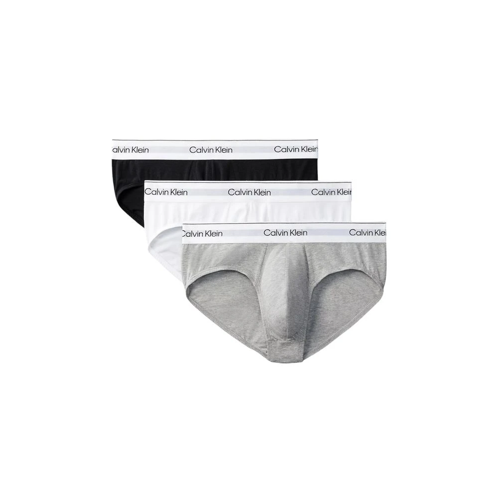 Calvin Klein Men's White Underpants, S, Gray Cotton Hip Briefs 3-Pack