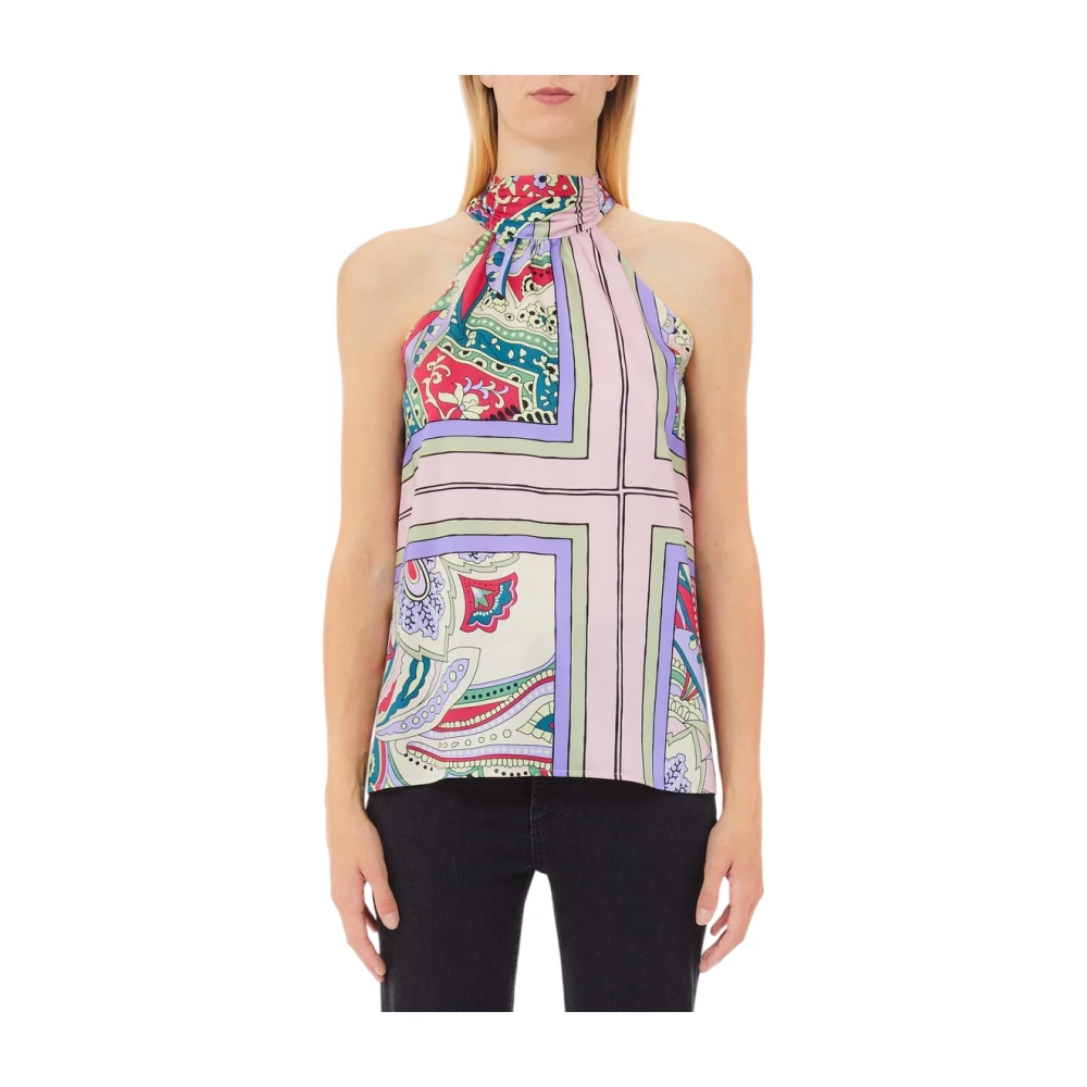 Liu Jo Kleurrijke Haltertop met Lente Patronen Multicolor Dames