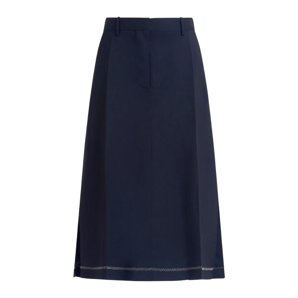 Marni Blauwe Wollen A-lijn Rok Blue Dames