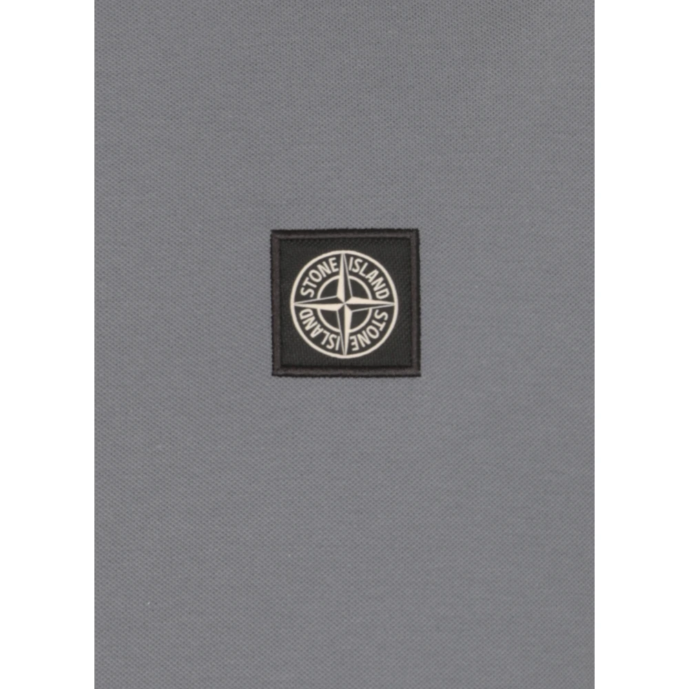 Stone Island Blauw Katoenen Poloshirt met Logopatch Blue Heren