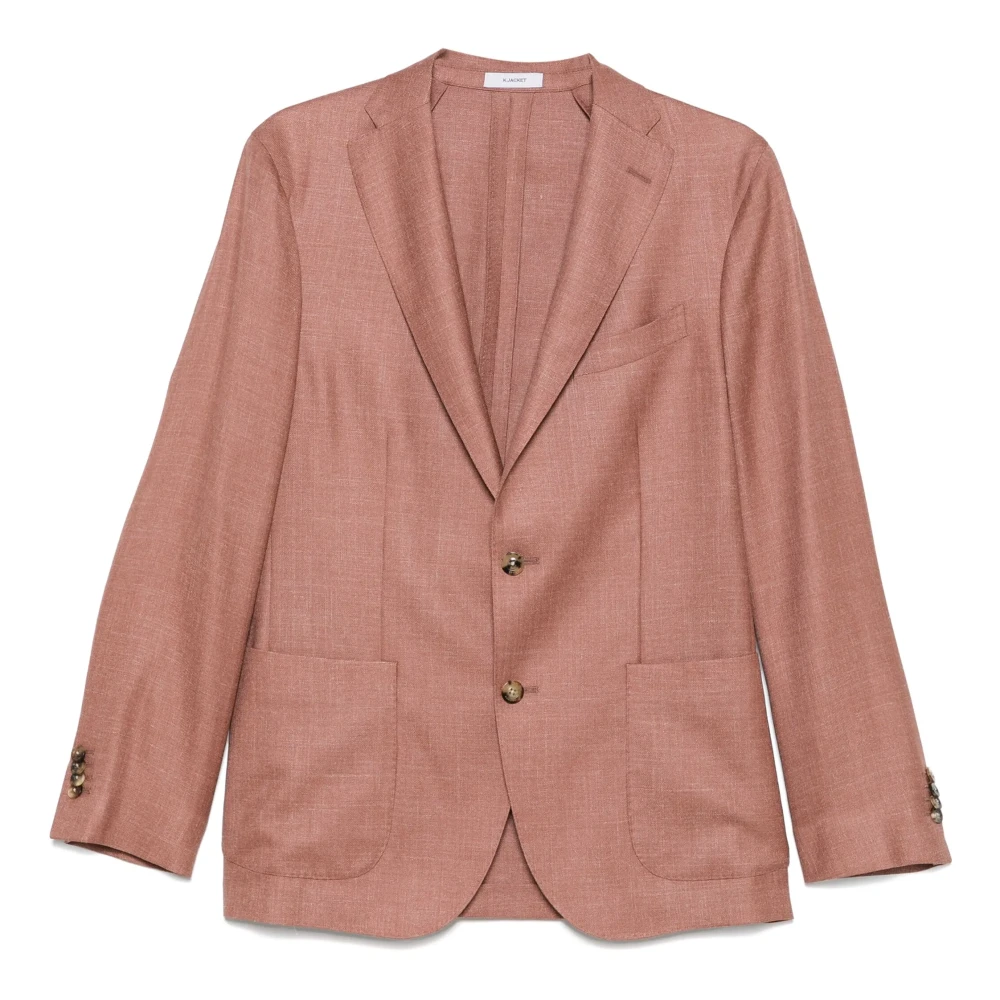 Boglioli Luxe Wol Zijde Linnen Jas Red Heren