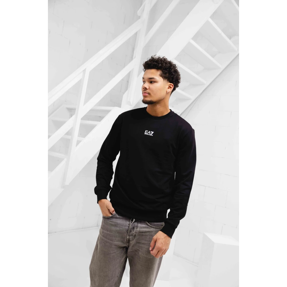Emporio Armani Zwarte Heren Trui Klassieke Stijl Black Heren