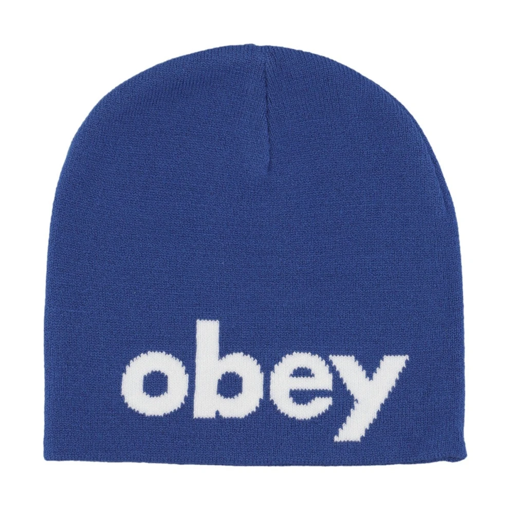 Obey Blauwe Surf Beanie Hoed Stretchstof Blue Heren