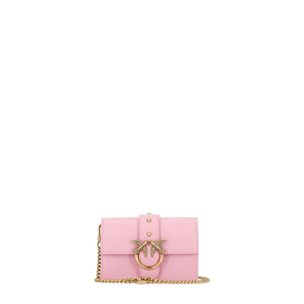 Pinko Donna Rosa Borsa A Tracolla In Pelle Con Love Birds