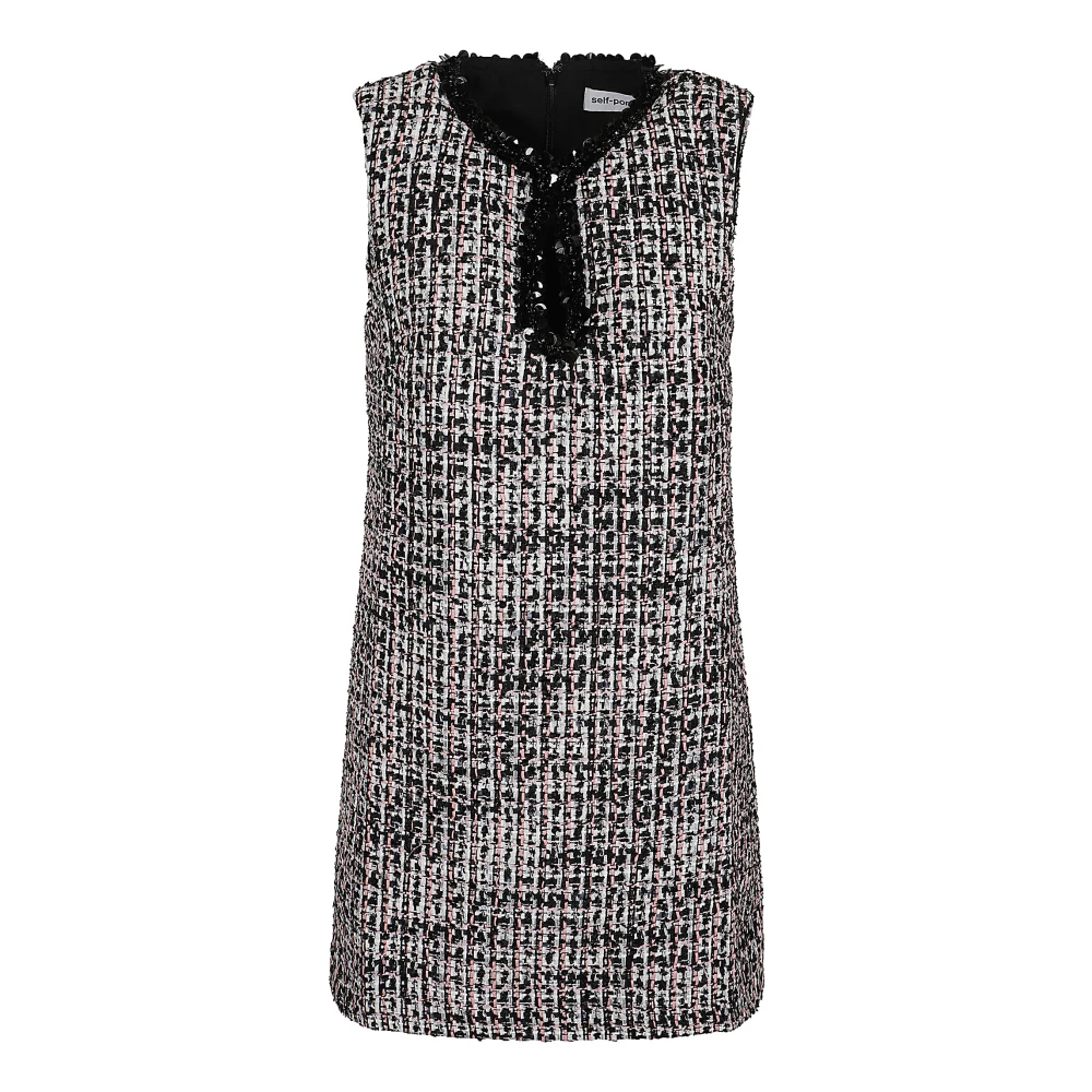 Self Portrait Zwarte Jurk Aw24 Black Dames