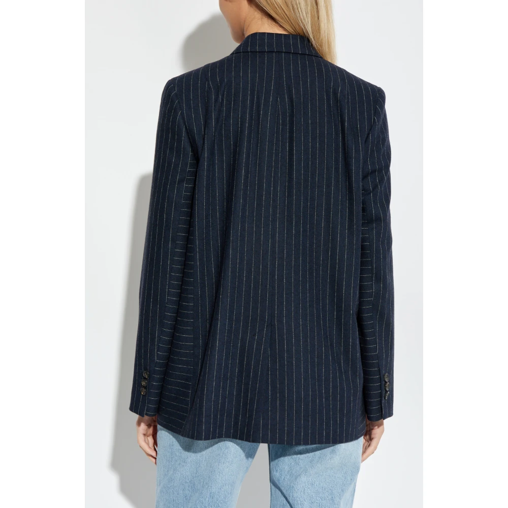 PS By Paul Smith Double-breasted blazer met gestreept patroon Blue Dames