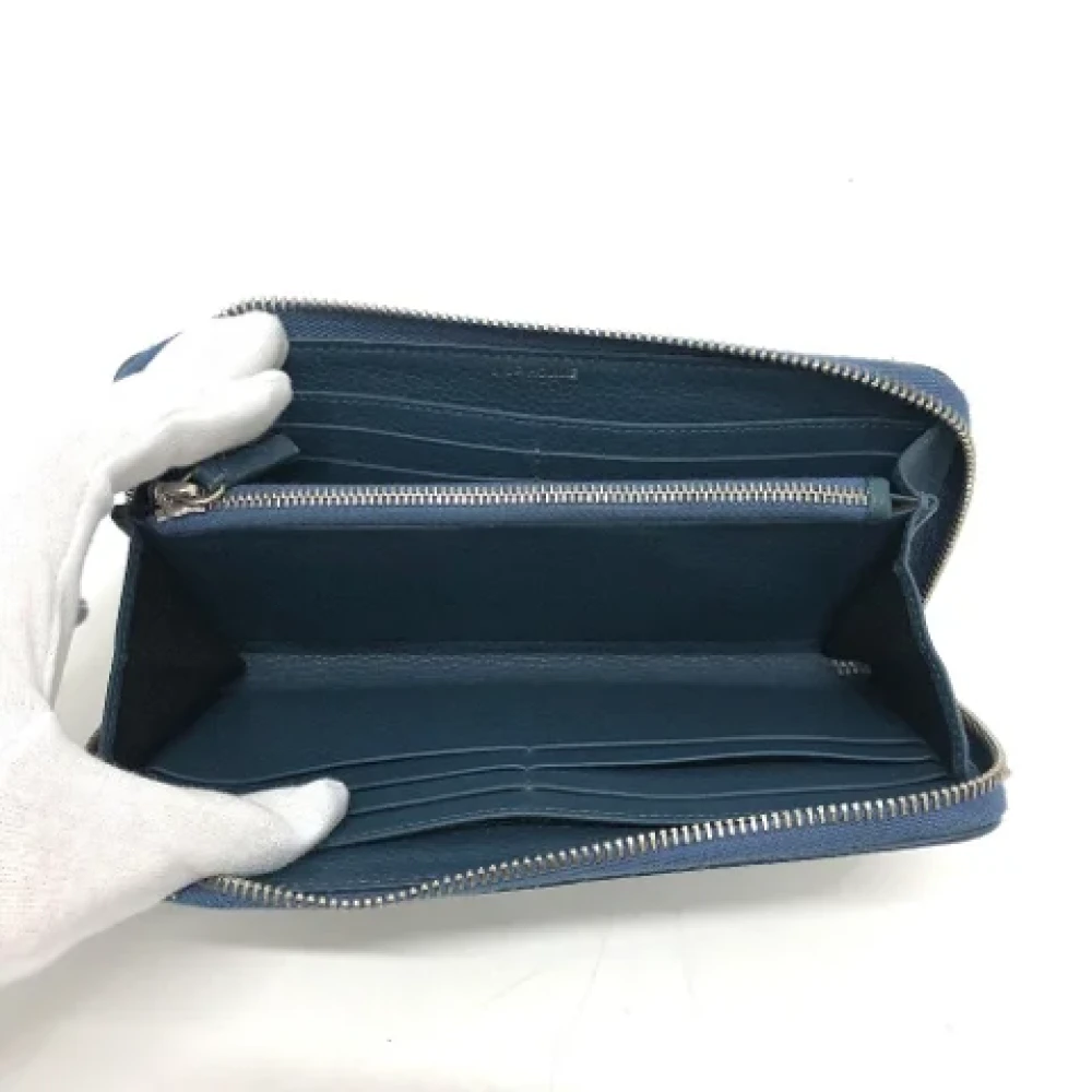 Dior Vintage Pre-owned Leather wallets Blue Heren