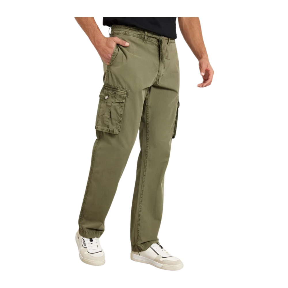 Guess Nieuwe Cargo Broek Olijfgroen Legerstijl Green Heren