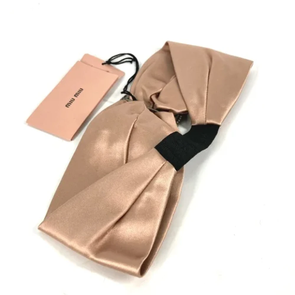 Miu Pre-owned Leather hair-accessories Pink Dames