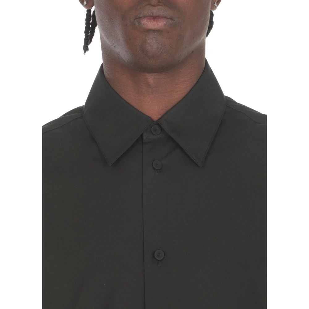 Jil Sander Zwarte Katoenen Overhemd Kraag Lange Mouwen Black Heren