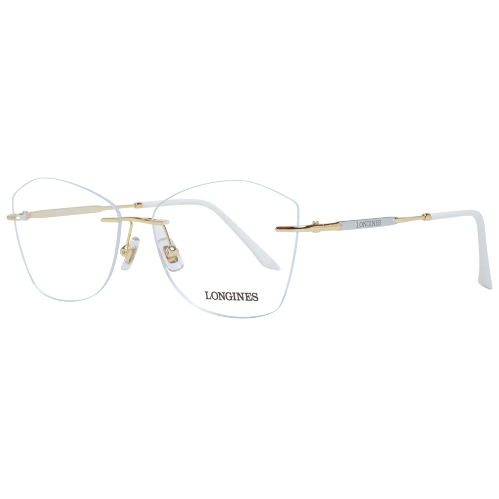 Longines Gouden Metalen Trapezium Optische Brillen voor Vrouwen Yellow Dames
