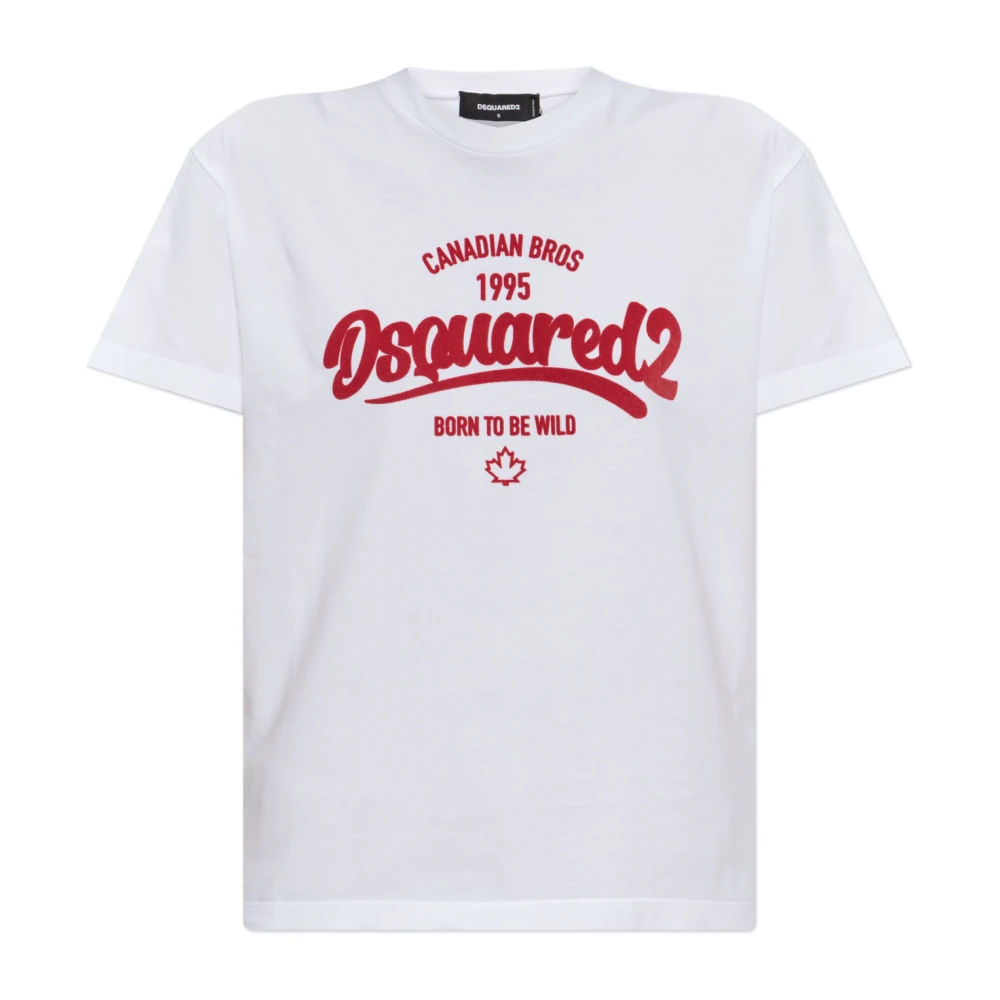 Dsquared2 Women's White T-Shirt With Logo - T-Shirts - M - Tops